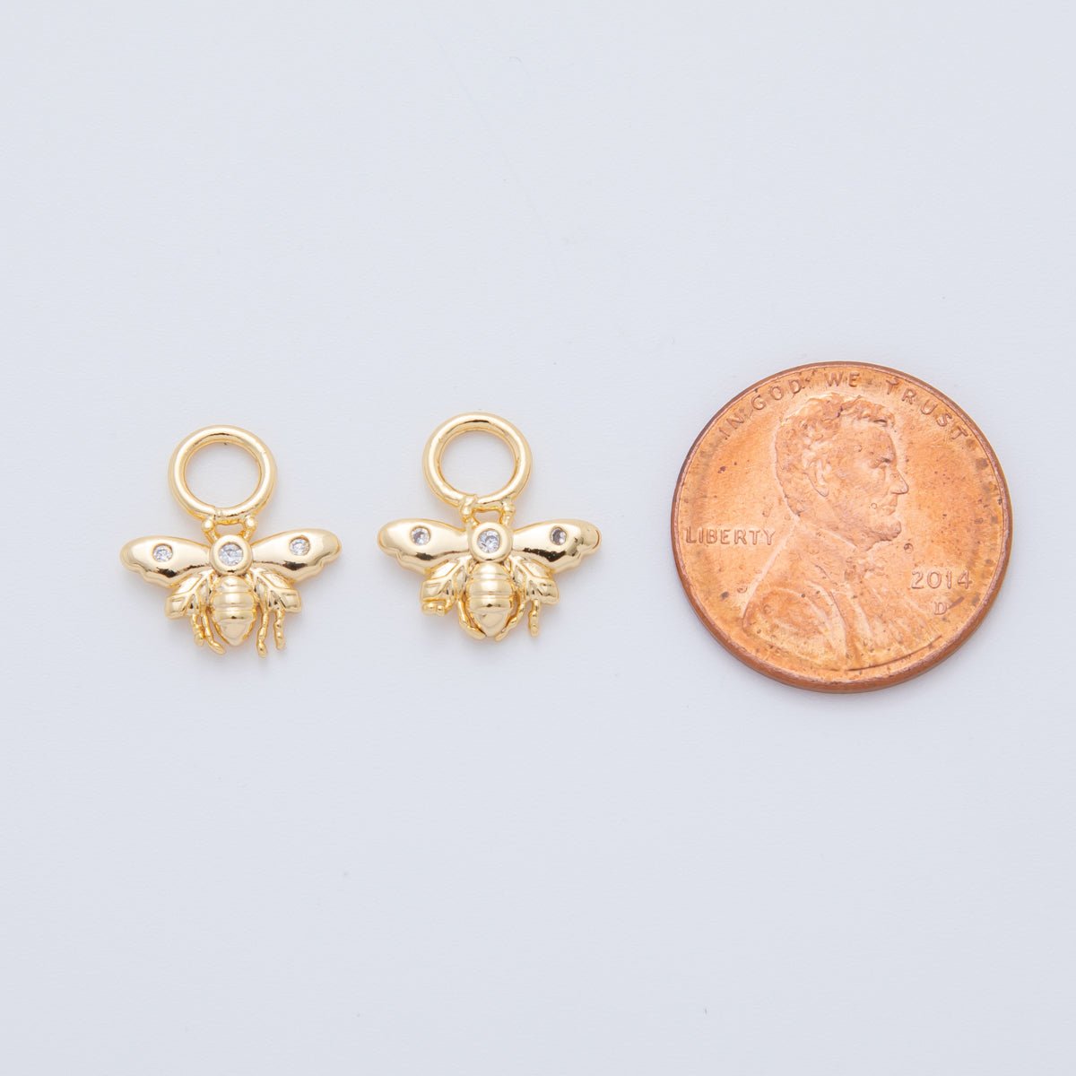 18K Gold Filled CZ Bumble Bee Insect Add - On Drop Earring Charm | AF752 - DLUXCA