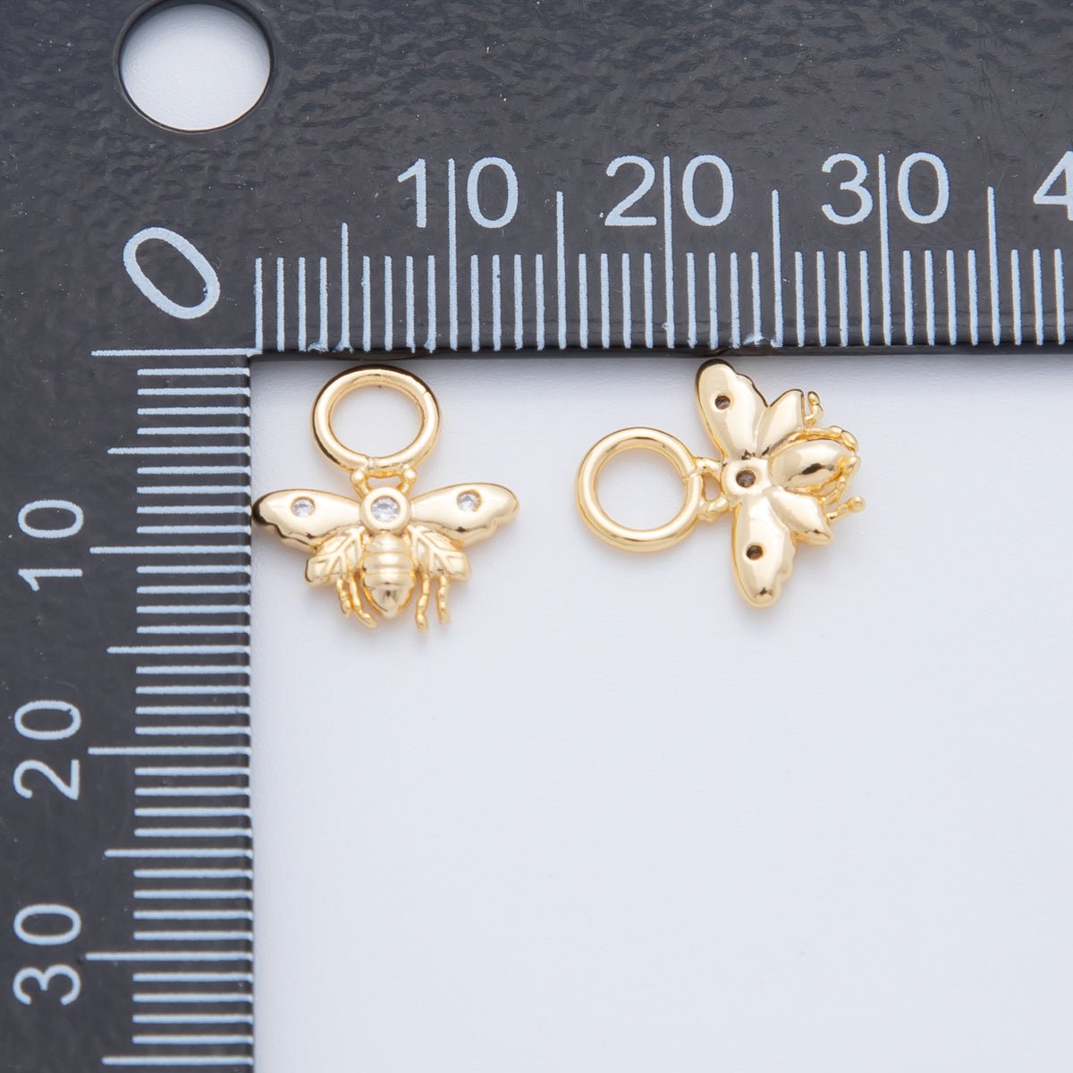 18K Gold Filled CZ Bumble Bee Insect Add - On Drop Earring Charm | AF752 - DLUXCA
