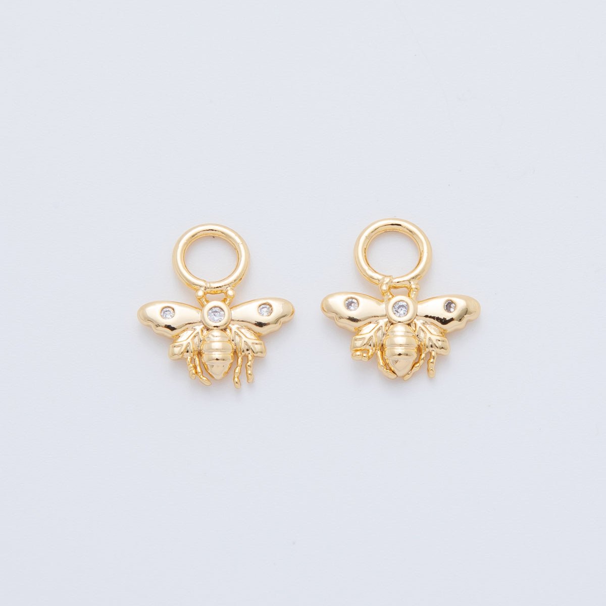 18K Gold Filled CZ Bumble Bee Insect Add - On Drop Earring Charm | AF752 - DLUXCA