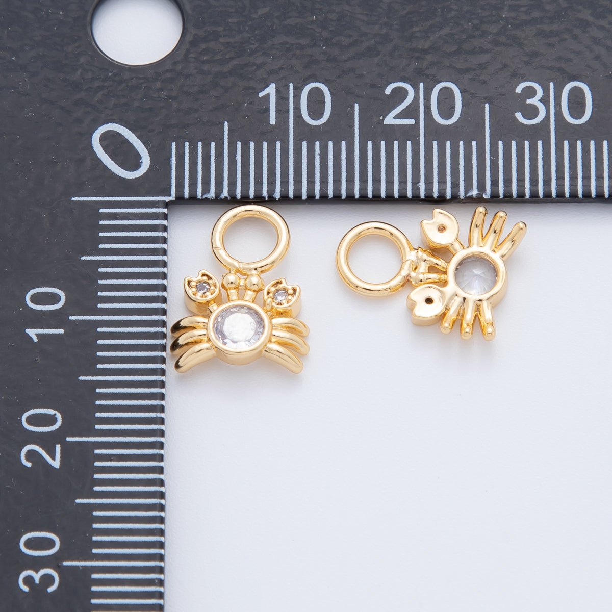 18K Gold Filled CZ Crab Crustacean Add - On Drop Earring Charm | AF738 - DLUXCA