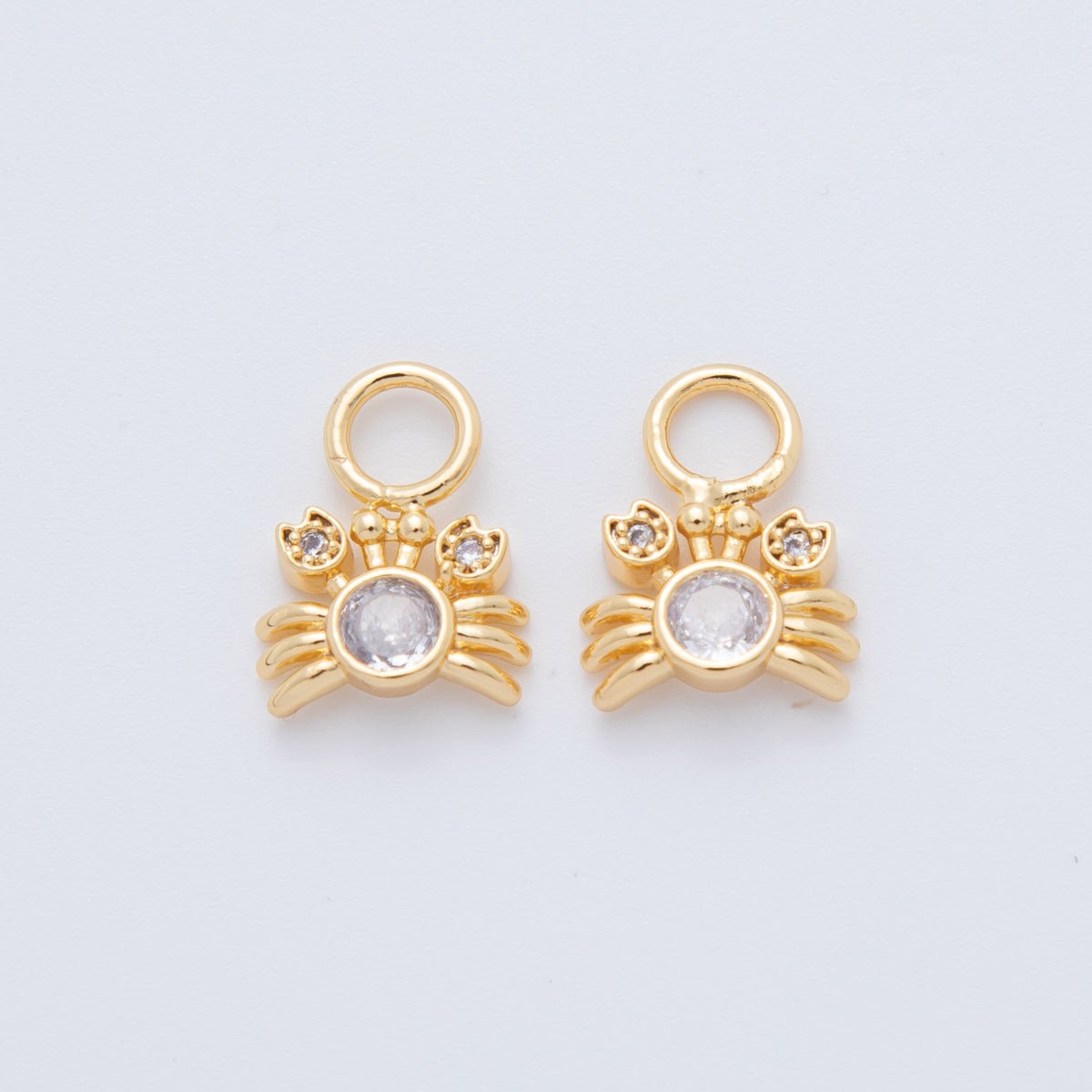 18K Gold Filled CZ Crab Crustacean Add - On Drop Earring Charm | AF738 - DLUXCA