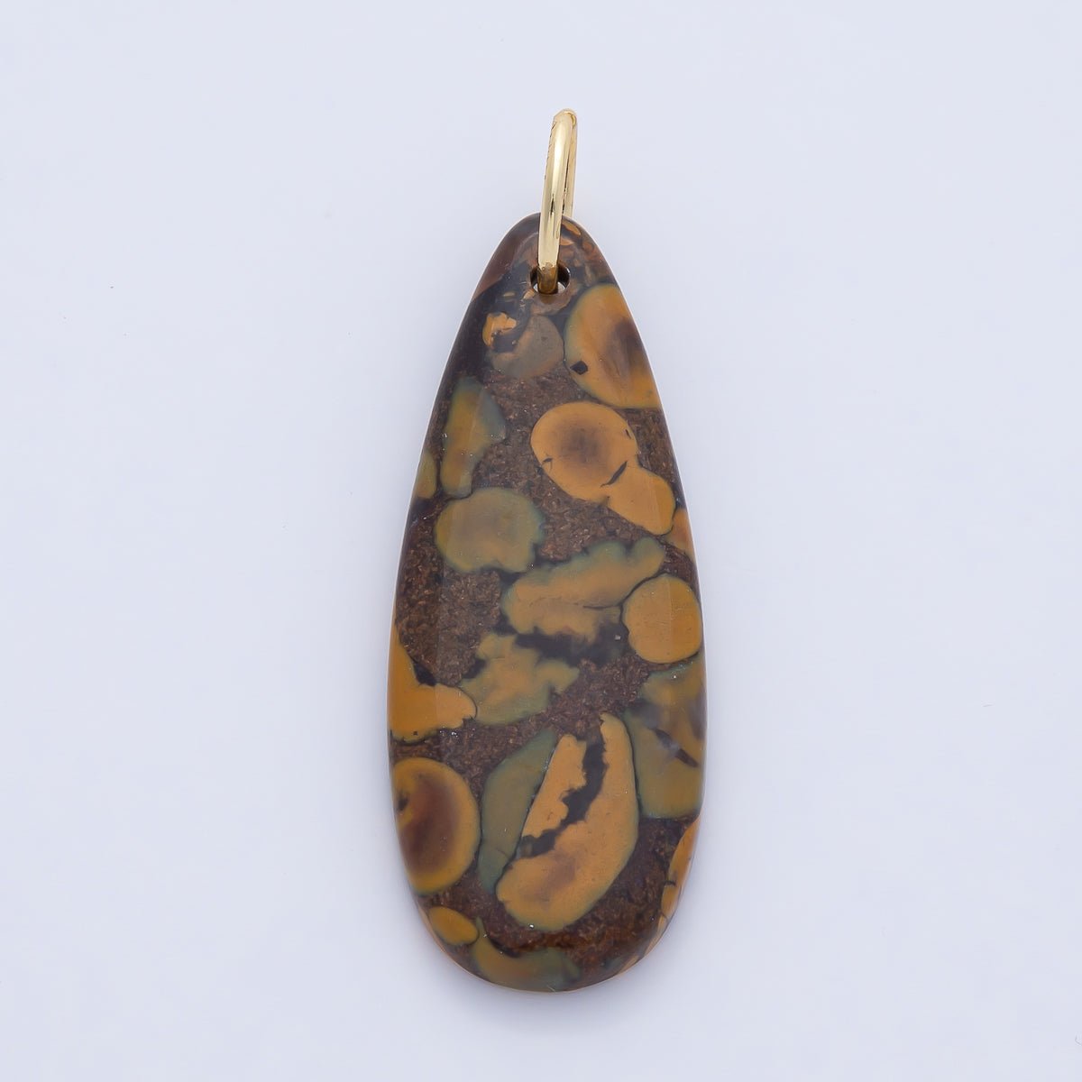 18K Gold Filled Dyed Turquoise Teardrop Gemstone Charm Pendant | AF1493 - DLUXCA