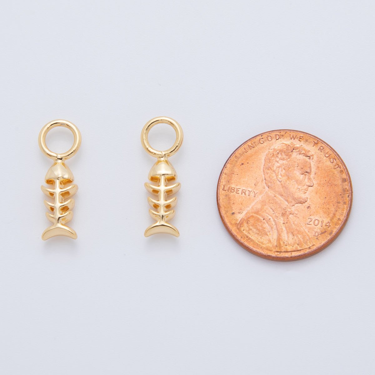 18K Gold Filled Fish Bone Add - On Drop Earring Charm | AF746 - DLUXCA