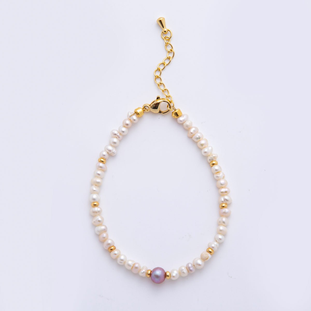 18K Gold Filled Freshwater Pearls Gemstone Handmade Bracelet in Purple, White, & Pink | WA - 3378 WA - 3380 WA - 3391 - DLUXCA