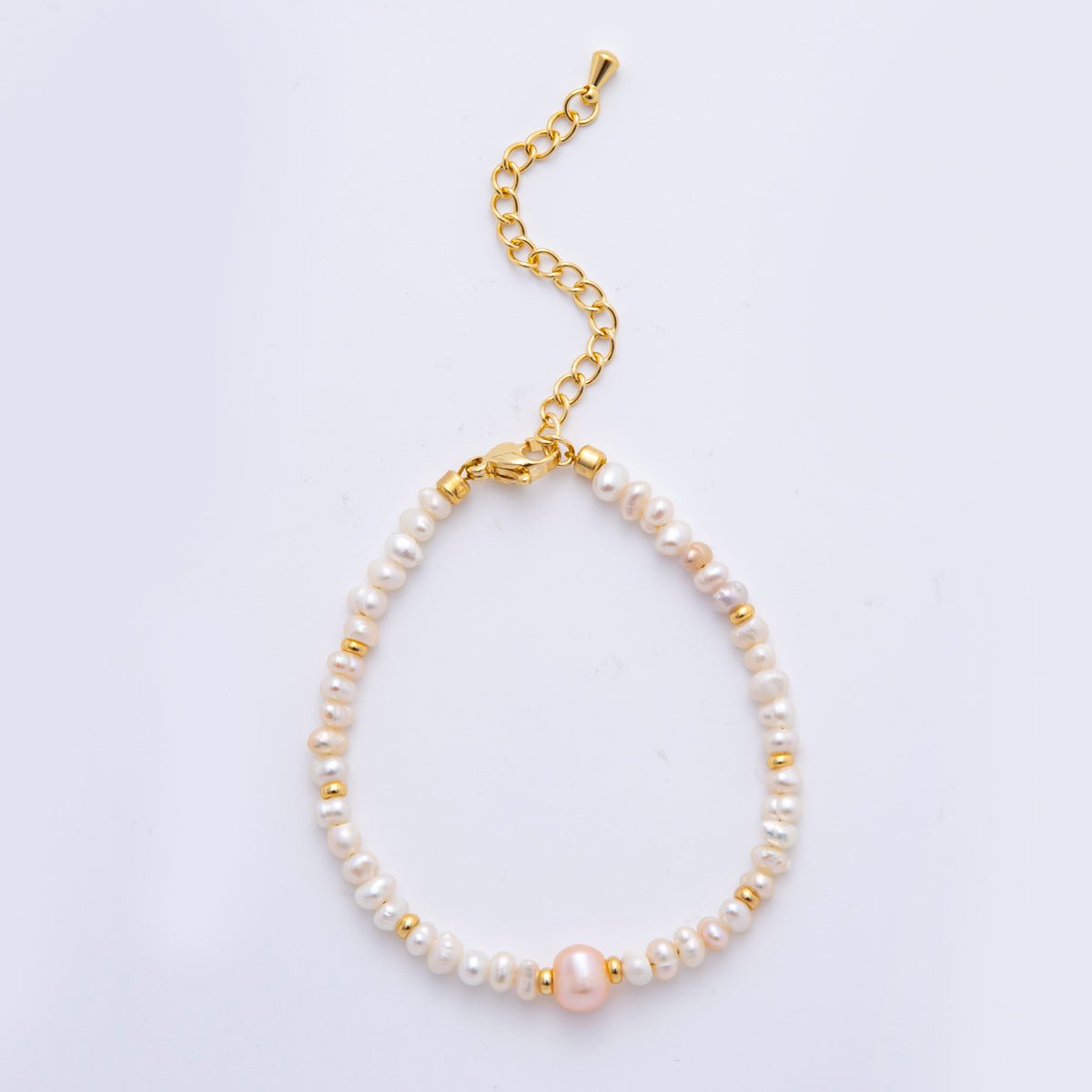 18K Gold Filled Freshwater Pearls Gemstone Handmade Bracelet in Purple, White, & Pink | WA - 3378 WA - 3380 WA - 3391 - DLUXCA