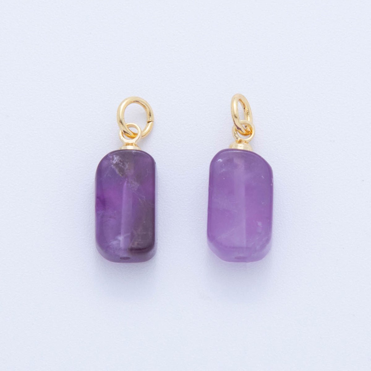 18K Gold Filled Gemstone Rectangular Chip Mini Charm | AF412 - AF418 - DLUXCA