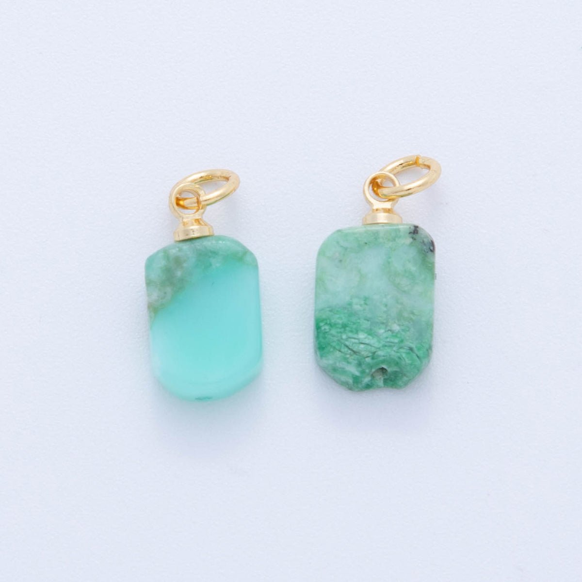 18K Gold Filled Gemstone Rectangular Chip Mini Charm | AF412 - AF418 - DLUXCA