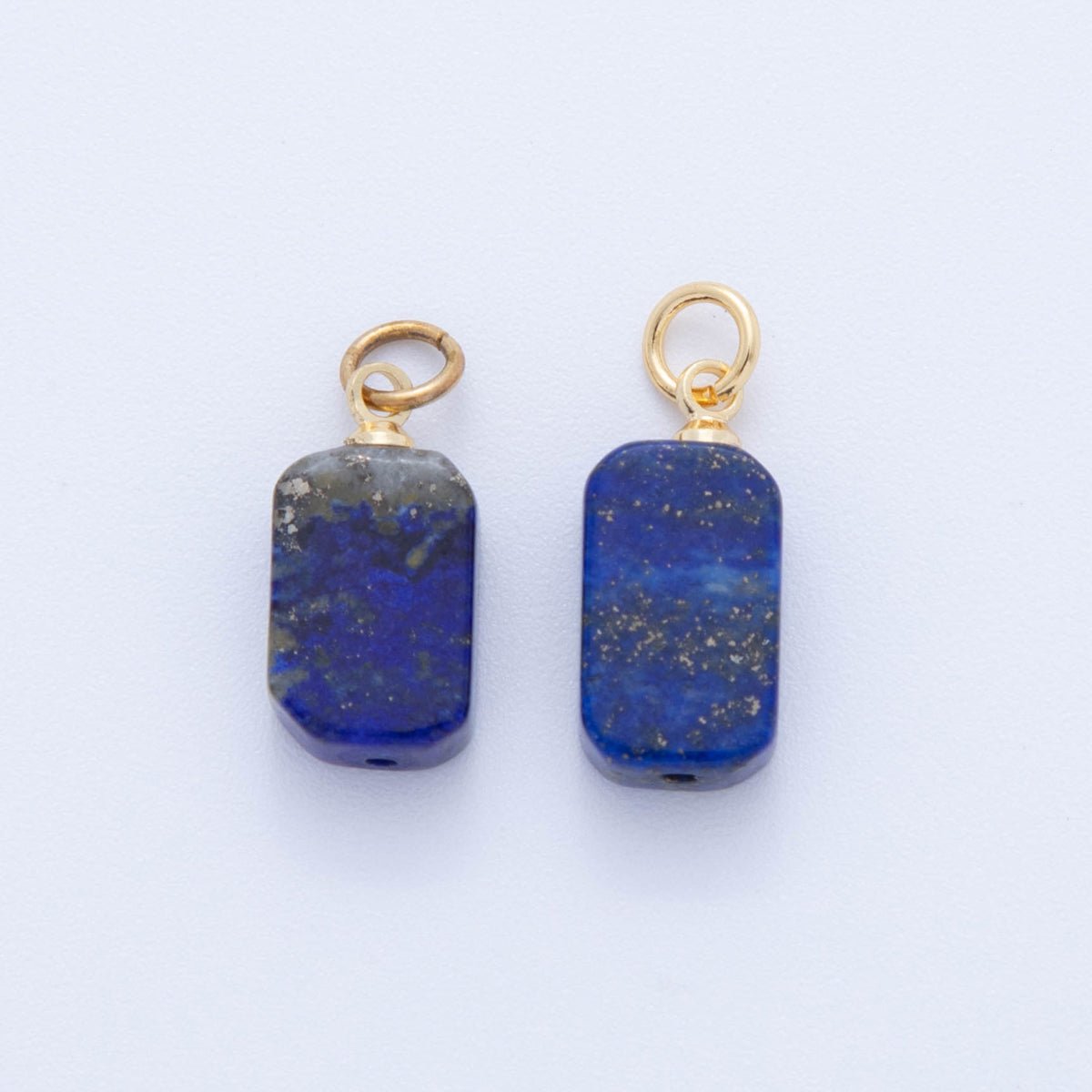 18K Gold Filled Gemstone Rectangular Chip Mini Charm | AF412 - AF418 - DLUXCA