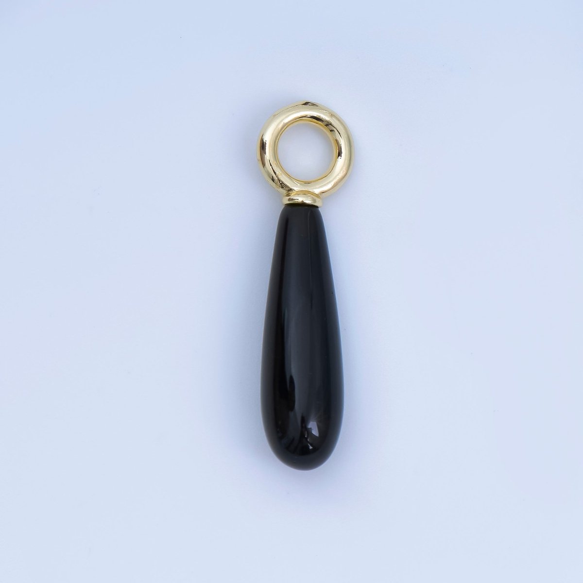 18K Gold Filled Gemstone Tear Drop Charm Big Loop Charm | AJ - 420 - DLUXCA