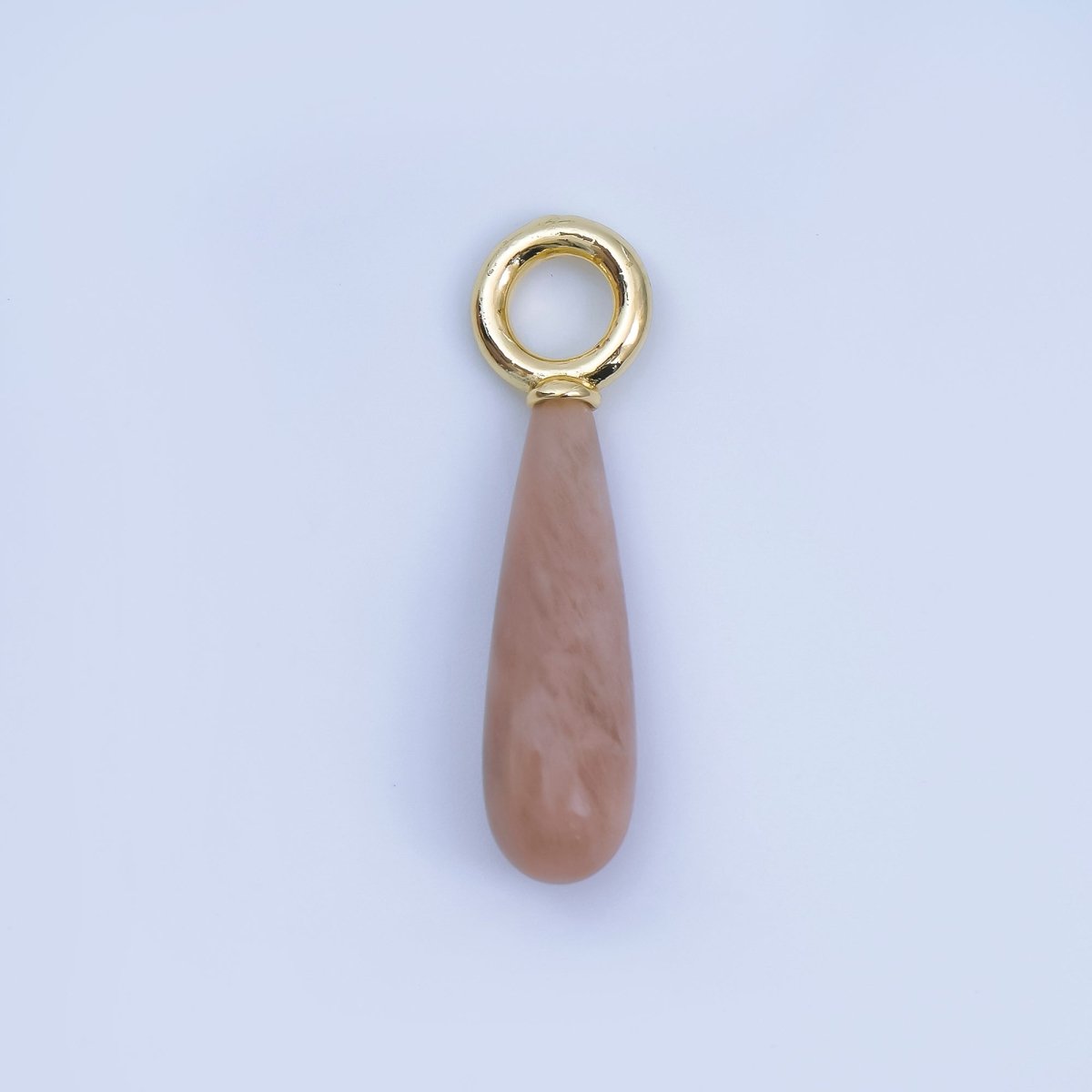 18K Gold Filled Gemstone Tear Drop Charm Big Loop Charm | AJ - 420 - DLUXCA