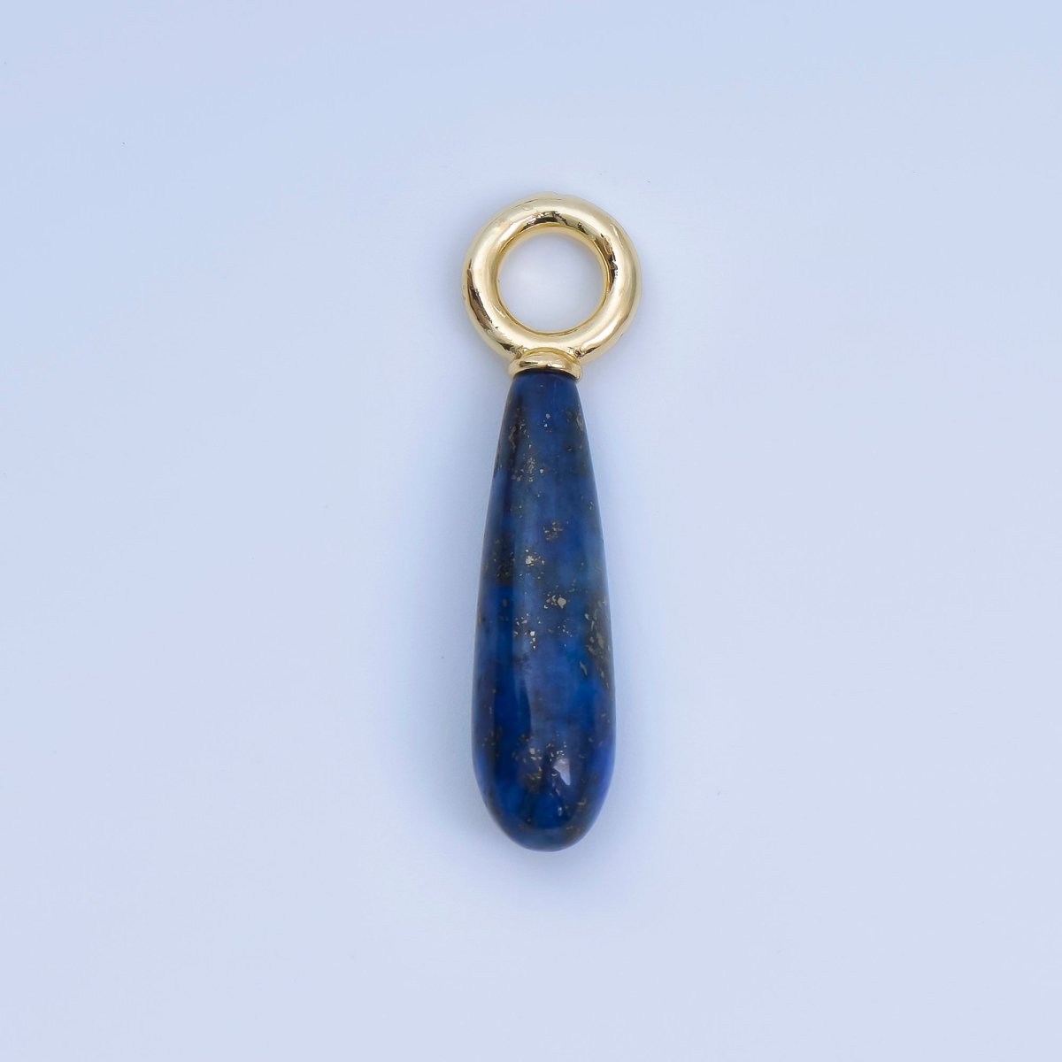 18K Gold Filled Gemstone Tear Drop Charm Big Loop Charm | AJ - 420 - DLUXCA