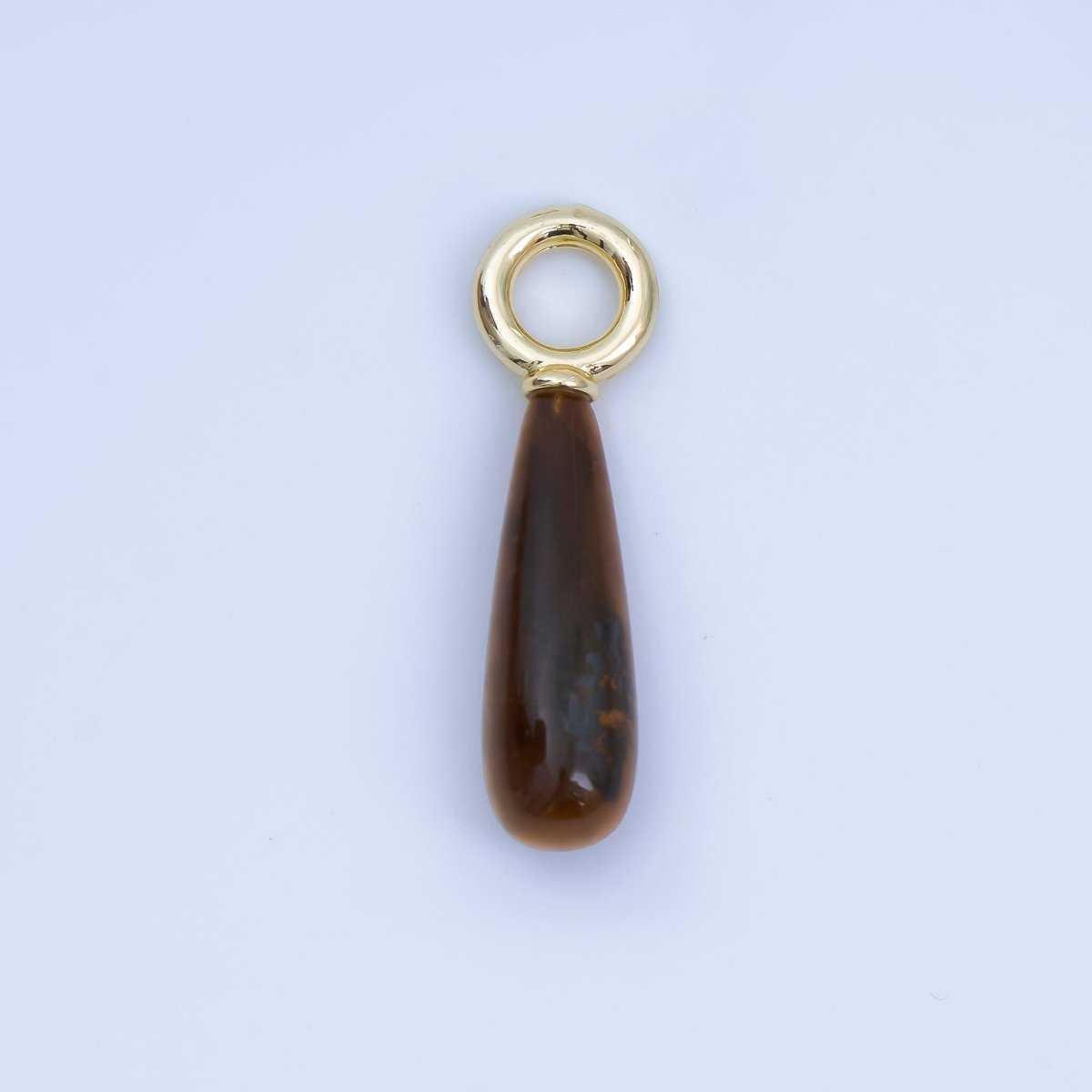 18K Gold Filled Gemstone Tear Drop Charm Big Loop Charm | AJ - 420 - DLUXCA
