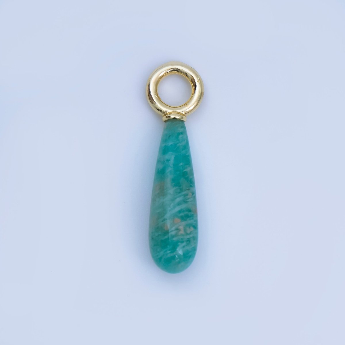 18K Gold Filled Gemstone Tear Drop Charm Big Loop Charm | AJ - 420 - DLUXCA