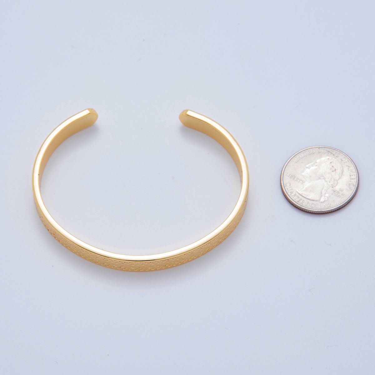 18K Gold Filled Geometric Line Engraved Wide Cuff Bracelet | WA - 3294 - DLUXCA