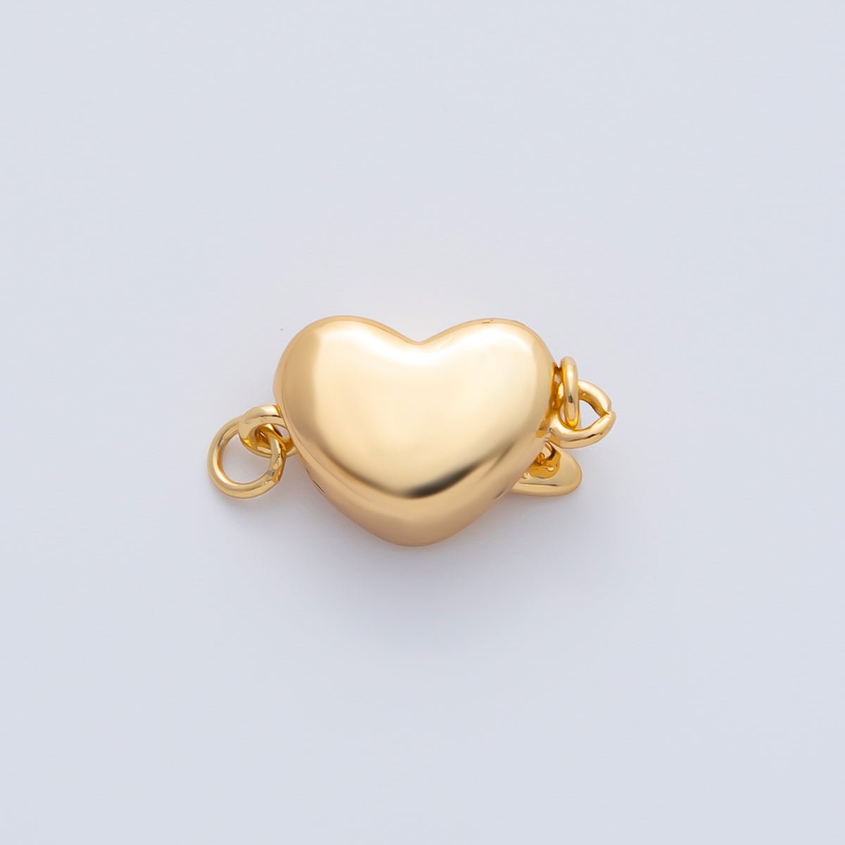 18K Gold Filled Heart Push In Closure Clasp Jewelry Findings 19x9mm | Z1452 - DLUXCA