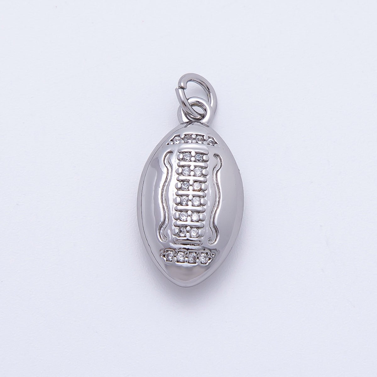 18K Gold Filled Micro Paved CZ American Football Sports Charm in Gold & Silver | N555 - DLUXCA