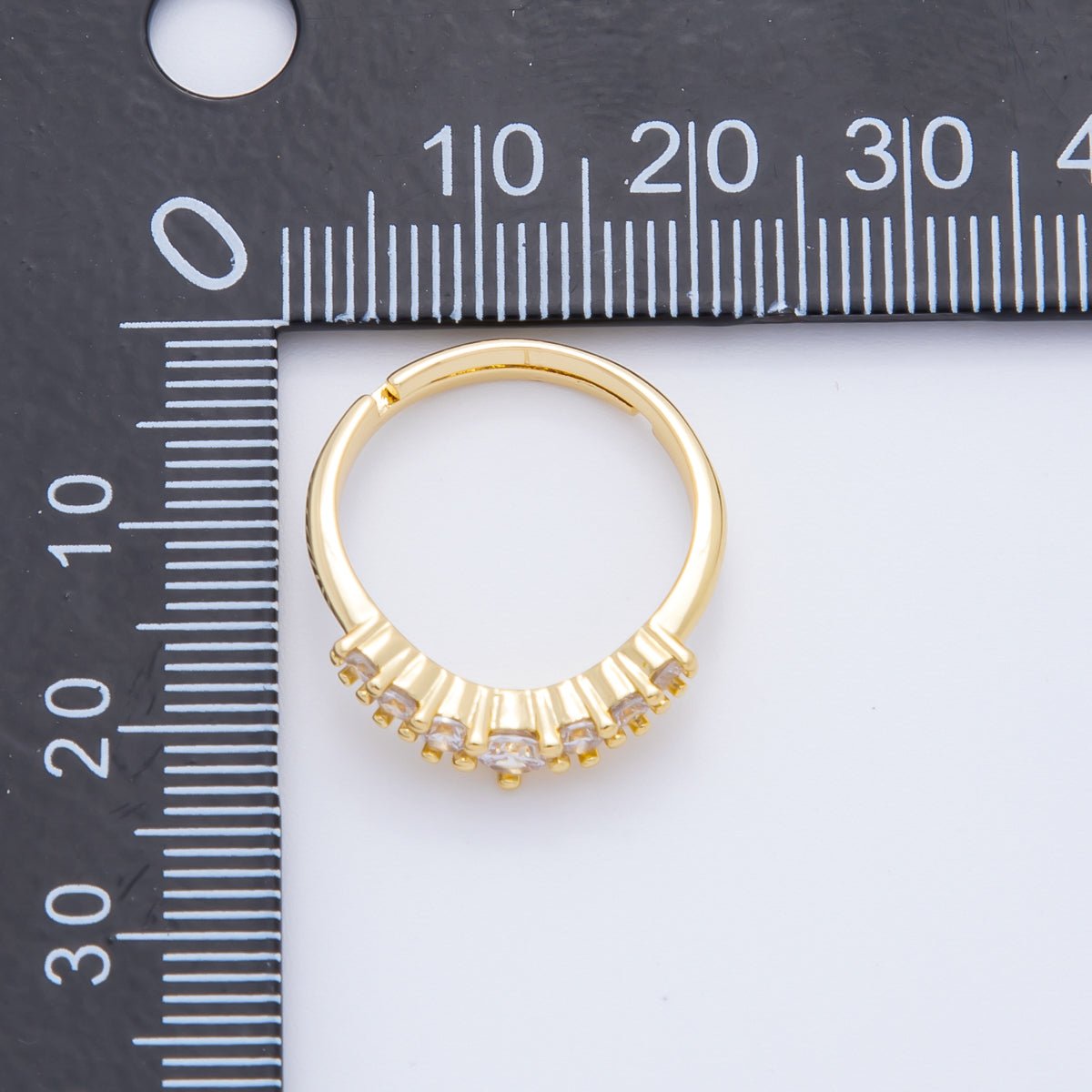 18K Gold Filled Micro Paved CZ Aurora Crown Adjustable Ring | O - A2251 - DLUXCA