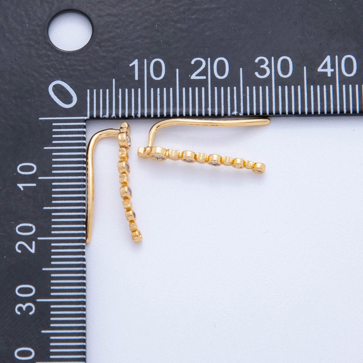 18K Gold Filled Micro Paved CZ Fallen Star Ear Climber Earrings | AI384 - DLUXCA