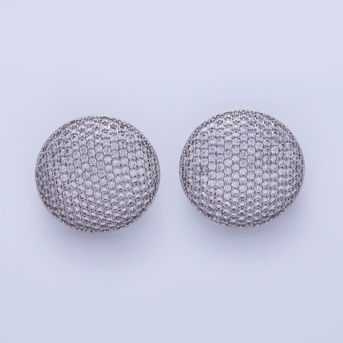 18K Gold Filled Micro Paved CZ Full Dome Stud Earrings | AI292 - AI297 - DLUXCA