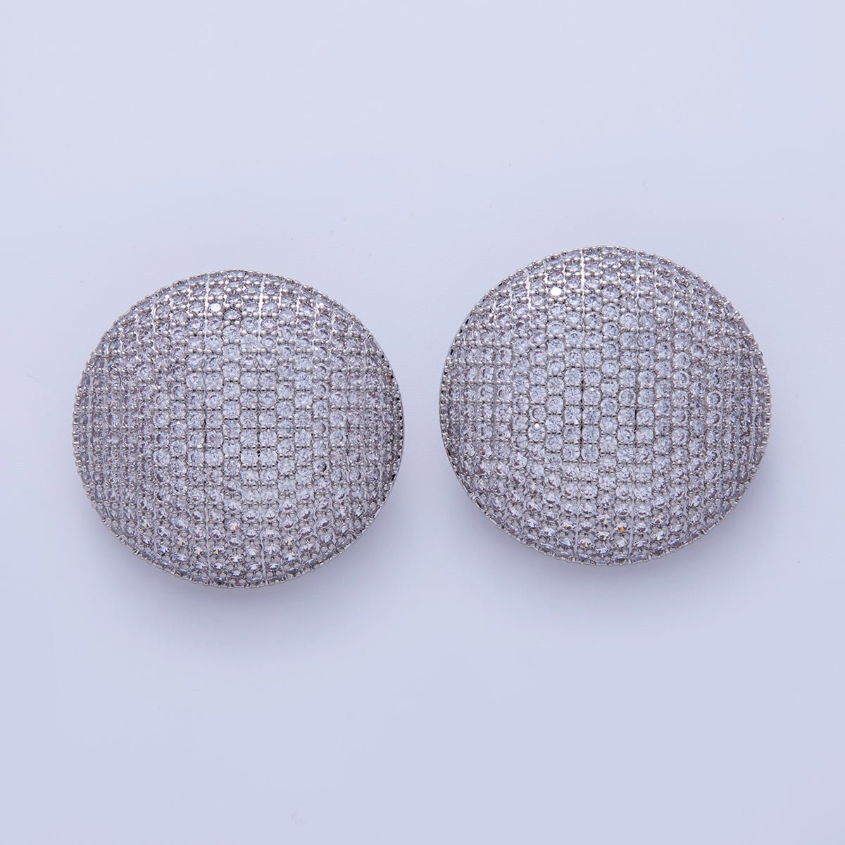 18K Gold Filled Micro Paved CZ Full Dome Stud Earrings | AI292 - AI297 - DLUXCA