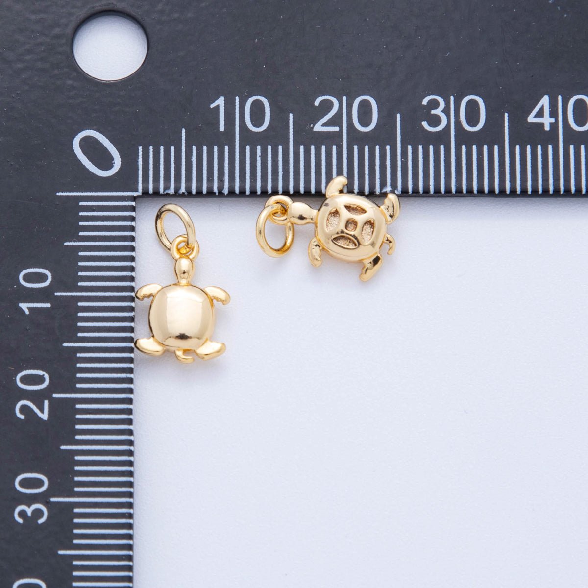 18K Gold Filled Mini Minimalist Turtle Tortoise 3D Multidimensional Charm | N313 - DLUXCA