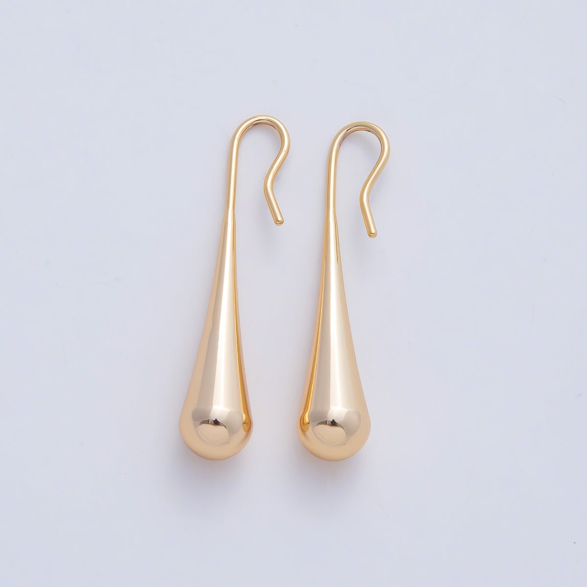 18K Gold Filled Minimalist Teardrop Fish Hook Earrings | AD1661 - DLUXCA