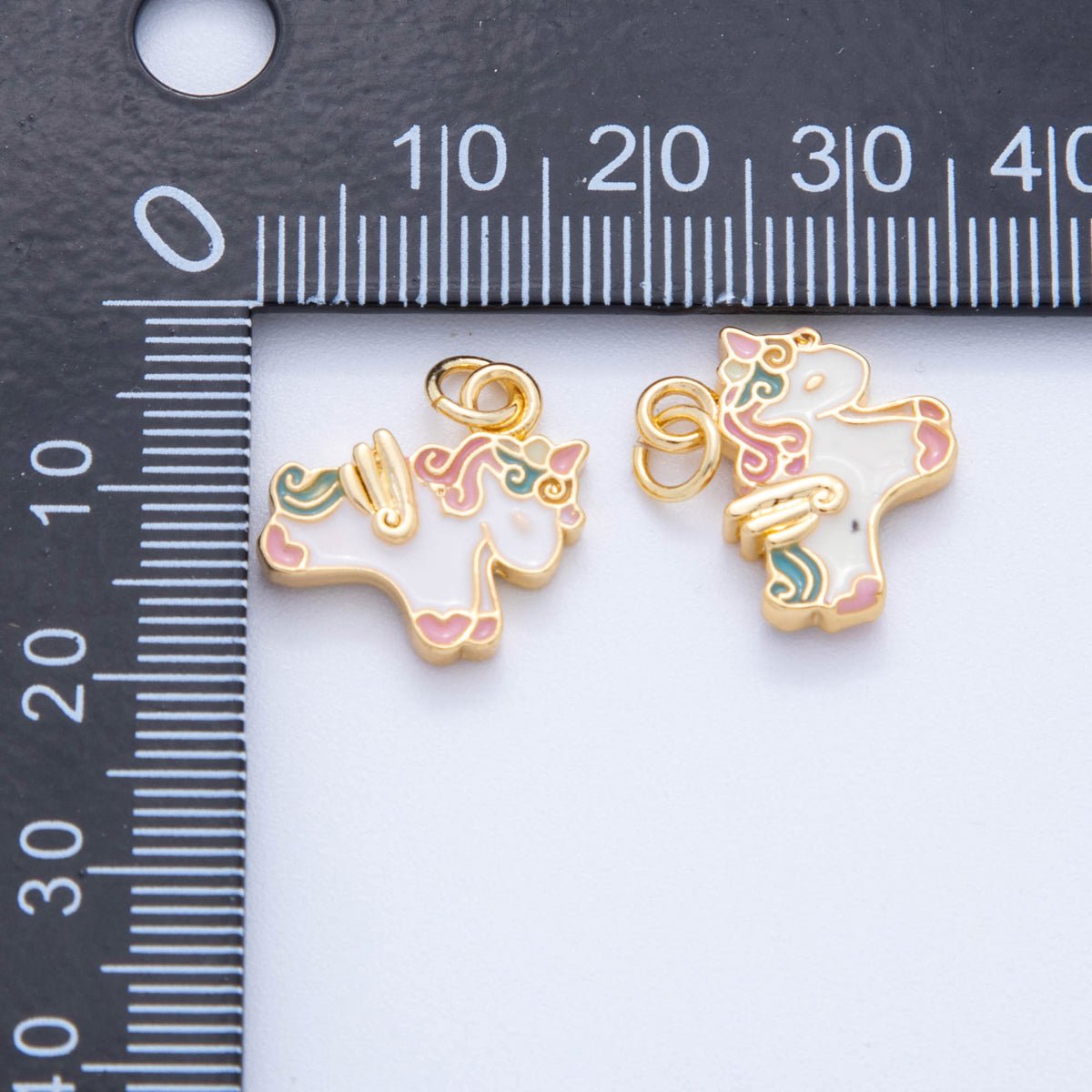 18K Gold Filled Multicolor Enamel Pegasus Horse Charm | AF381 - DLUXCA