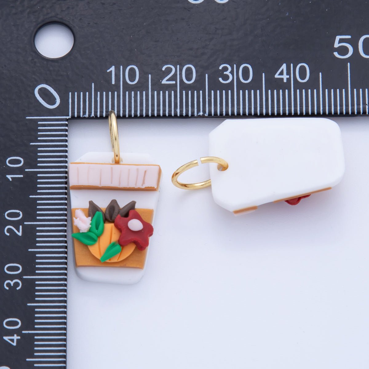 18K Gold Filled Multicolor Fruit Drink Polymer Clay Charm | AF375 - DLUXCA