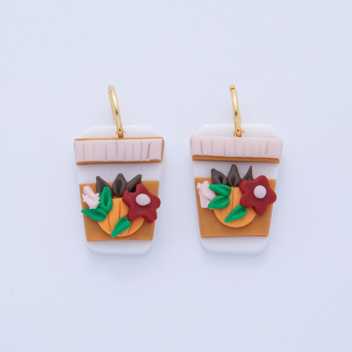 18K Gold Filled Multicolor Fruit Drink Polymer Clay Charm | AF375 - DLUXCA