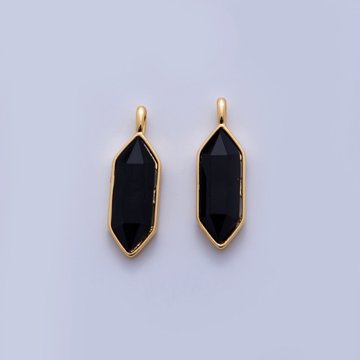 18K Gold Filled Natural Gemstone Hexagon Pendant | AF298 - AF307 - DLUXCA