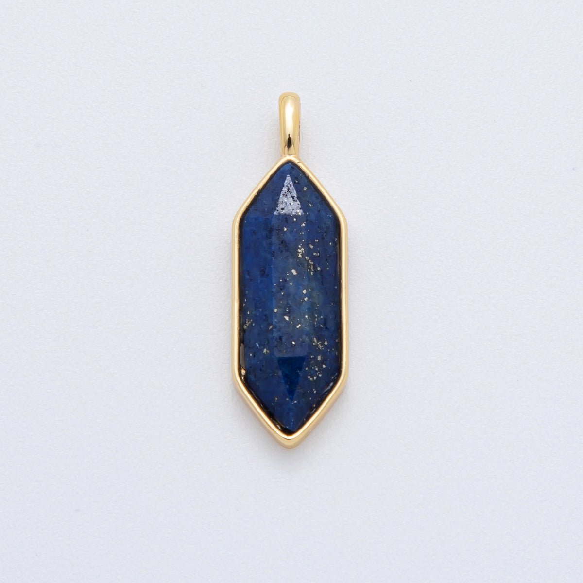 18K Gold Filled Natural Gemstone Hexagon Pendant | AF298 - AF307 - DLUXCA