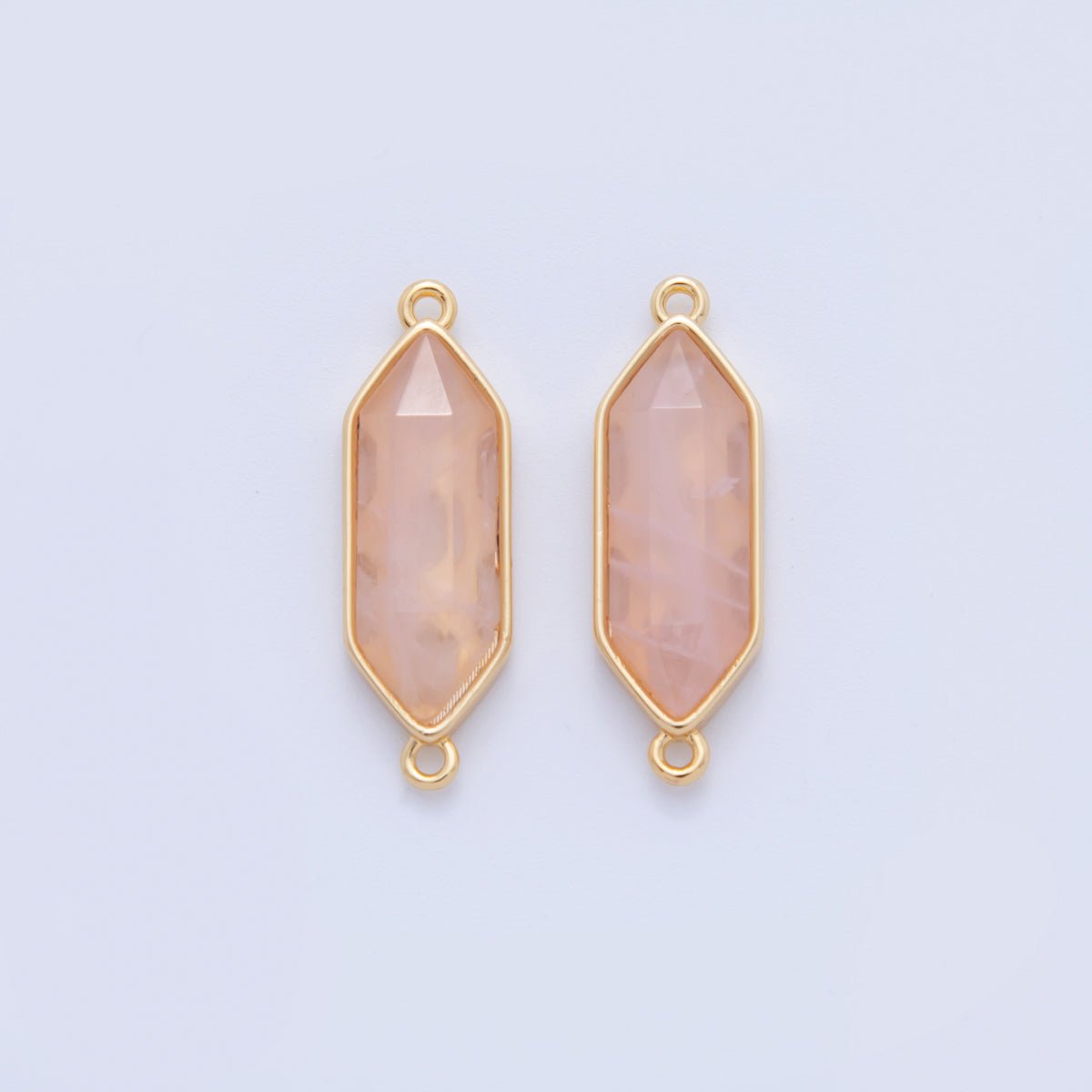 18K Gold Filled Natural Gemstone Hexagon Pendant | Y035 - Y044 - DLUXCA