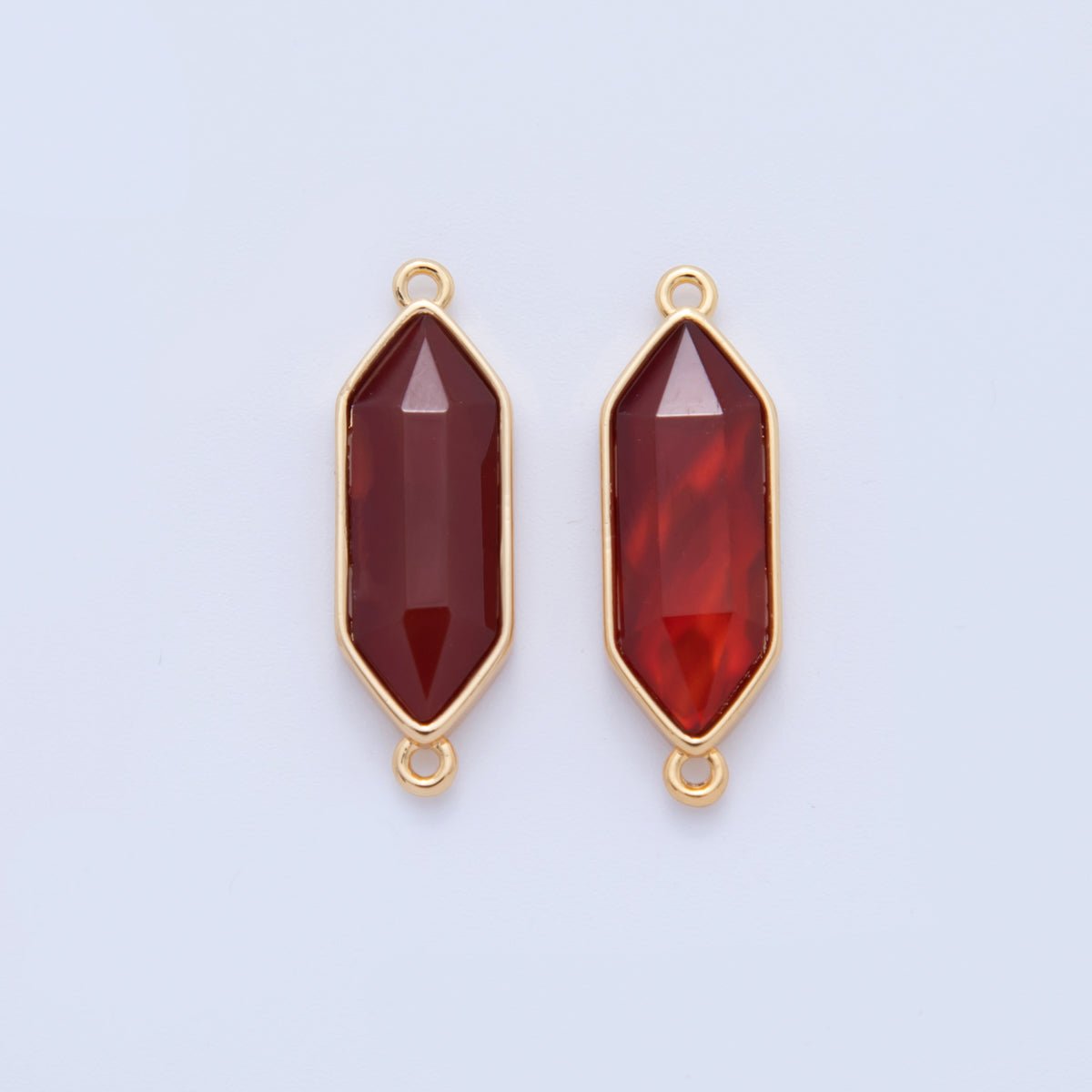 18K Gold Filled Natural Gemstone Hexagon Pendant | Y035 - Y044 - DLUXCA