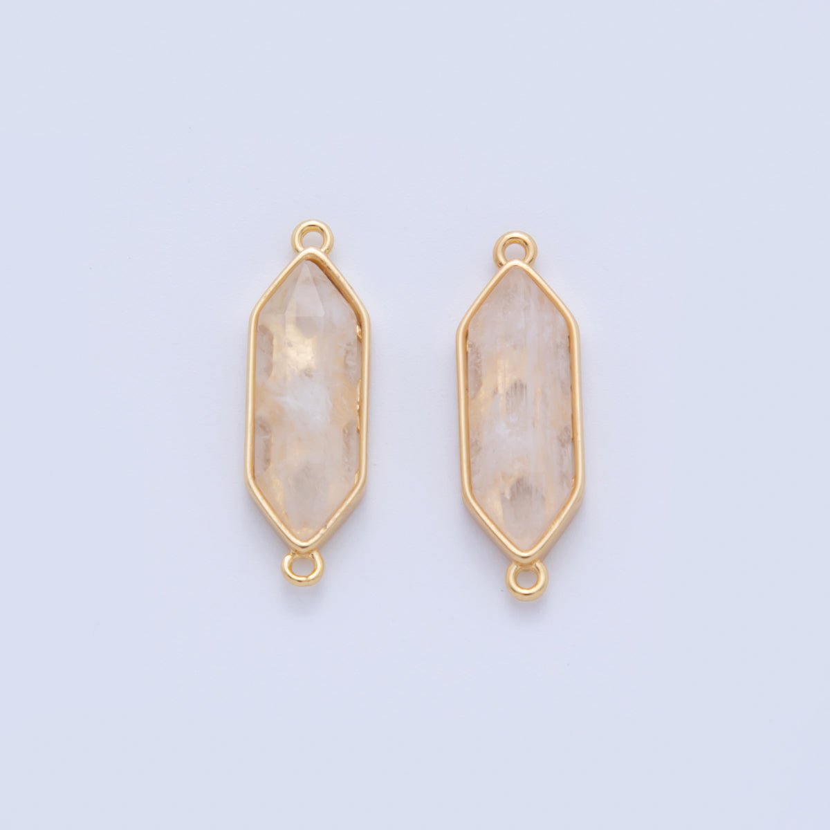 18K Gold Filled Natural Gemstone Hexagon Pendant | Y035 - Y044 - DLUXCA