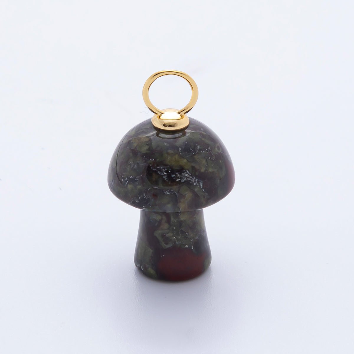 18K Gold Filled Natural Gemstone Mushroom Drop Charm | E404 - E416 - DLUXCA
