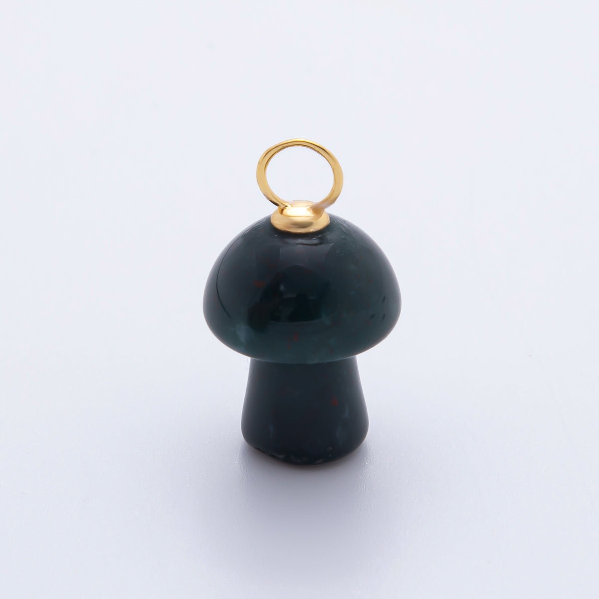 18K Gold Filled Natural Gemstone Mushroom Drop Charm | E404 - E416 - DLUXCA
