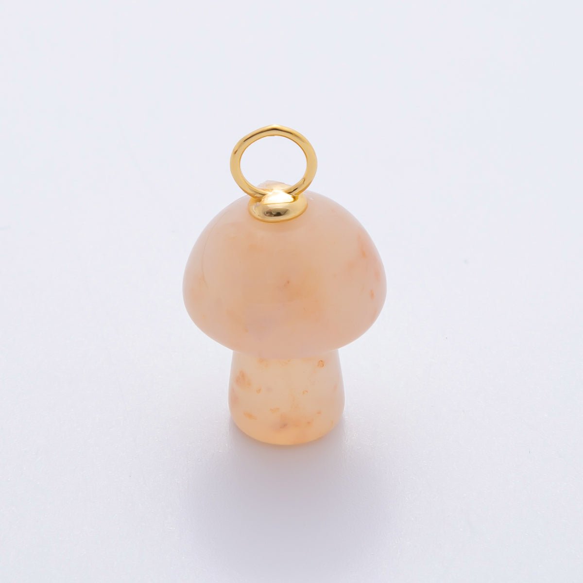 18K Gold Filled Natural Gemstone Mushroom Drop Charm | E404 - E416 - DLUXCA