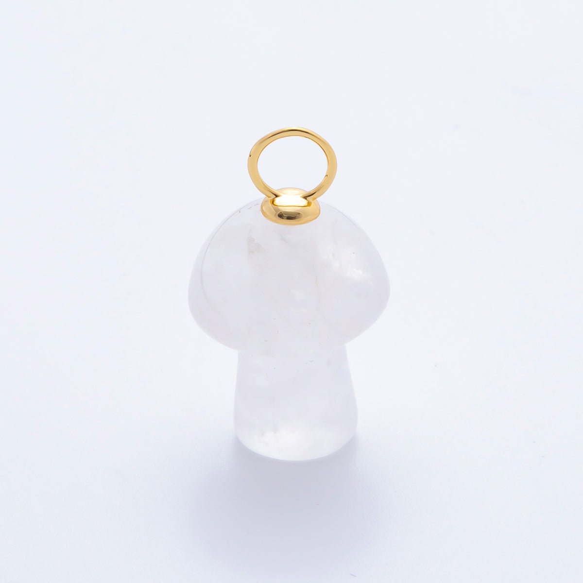 18K Gold Filled Natural Gemstone Mushroom Drop Charm | E404 - E416 - DLUXCA