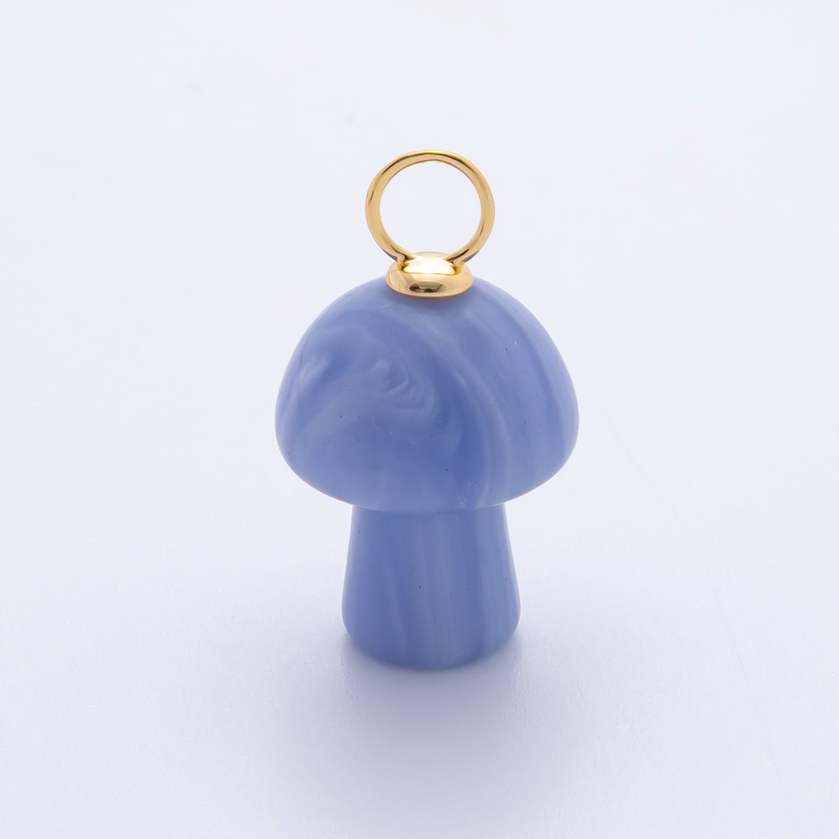 18K Gold Filled Natural Gemstone Mushroom Drop Charm | E404 - E416 - DLUXCA