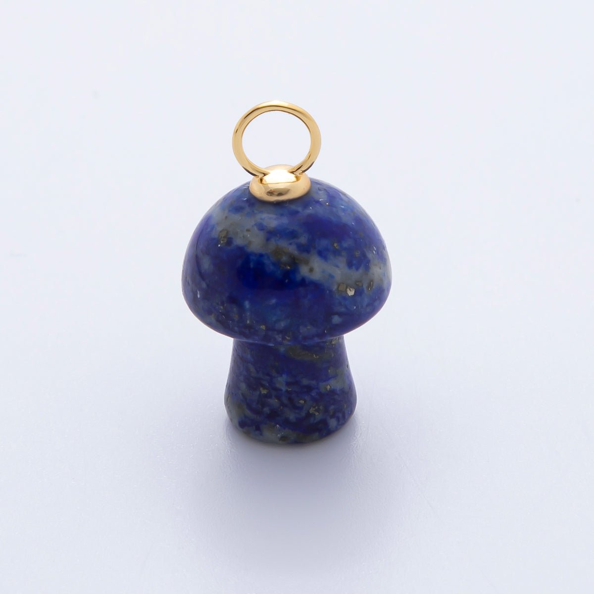 18K Gold Filled Natural Gemstone Mushroom Drop Charm | E404 - E416 - DLUXCA