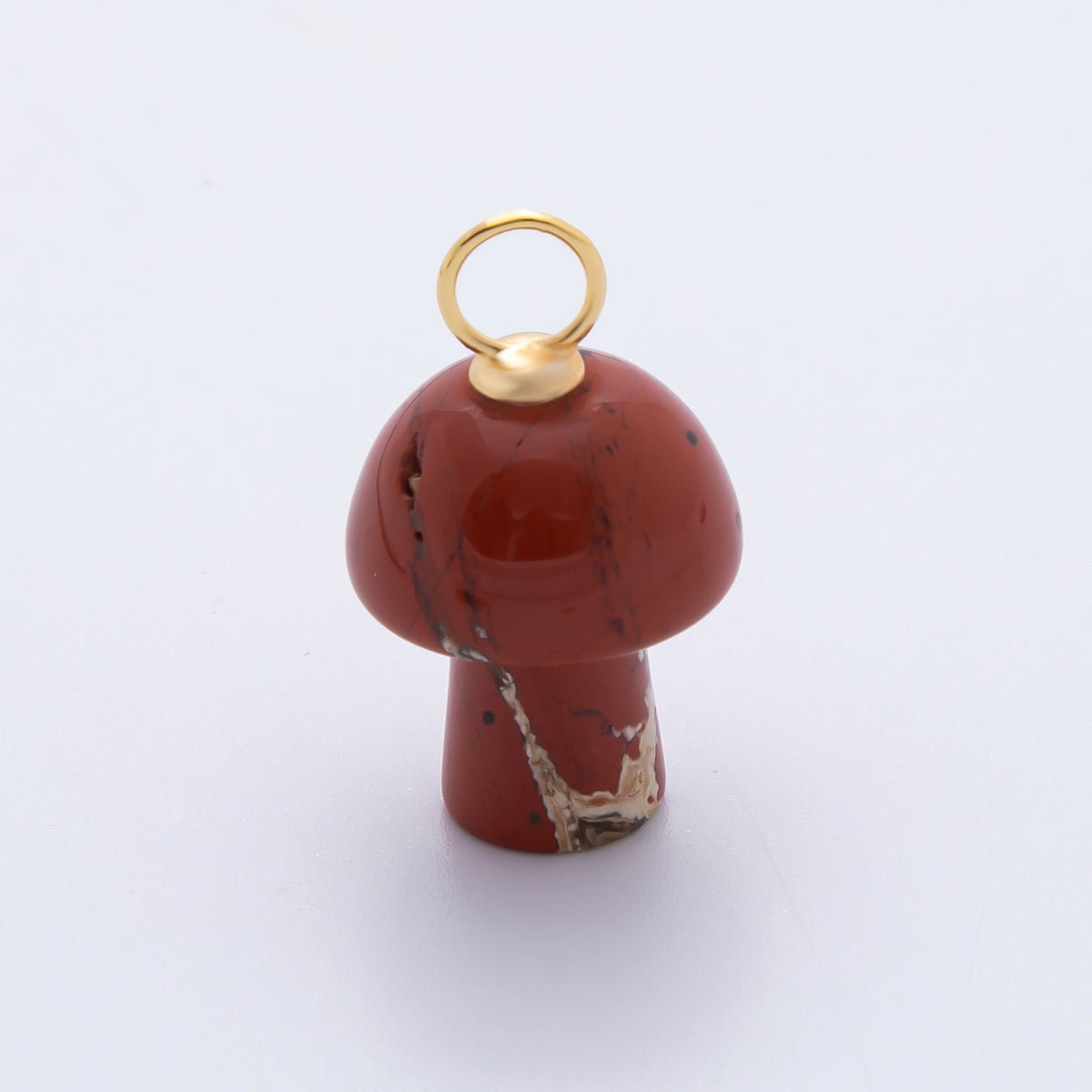 18K Gold Filled Natural Gemstone Mushroom Drop Charm | E404 - E416 - DLUXCA