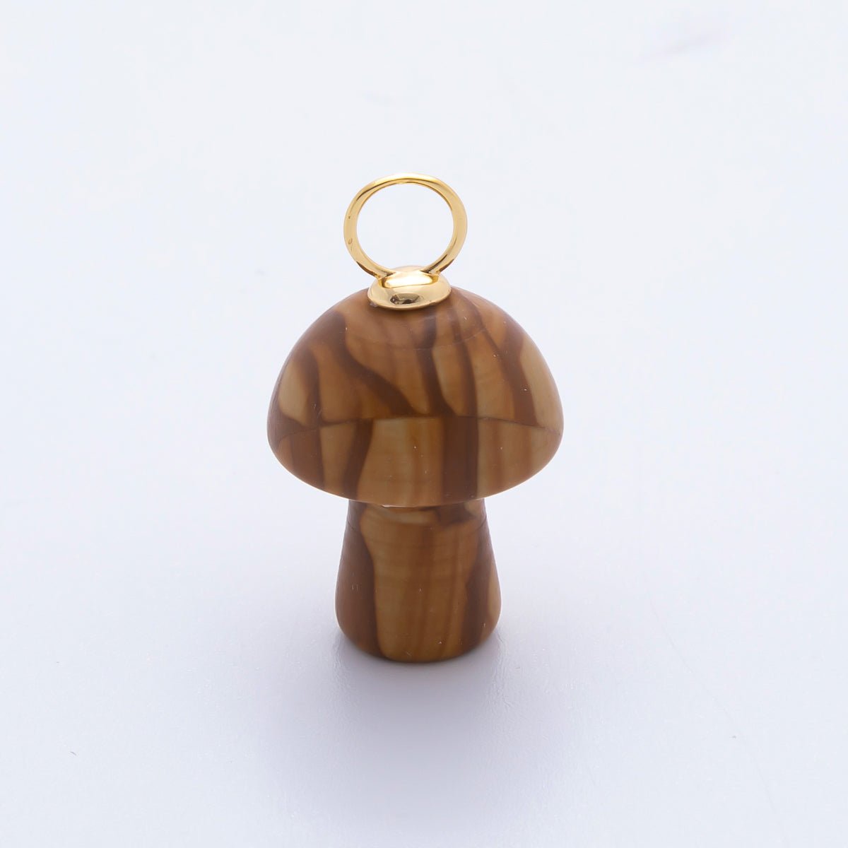 18K Gold Filled Natural Gemstone Mushroom Drop Charm | E404 - E416 - DLUXCA