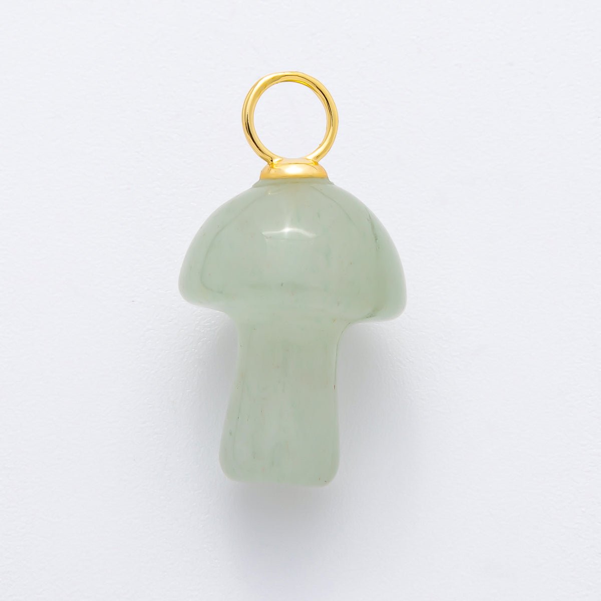 18K Gold Filled Natural Gemstone Mushroom Drop Charm | E404 - E416 - DLUXCA