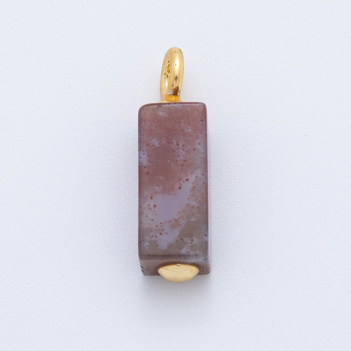 18K Gold Filled Natural Gemstone Rectangle Charm | AF787 - AF790 - DLUXCA
