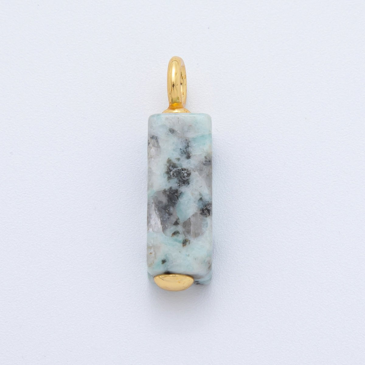 18K Gold Filled Natural Gemstone Rectangle Charm | AF787 - AF790 - DLUXCA