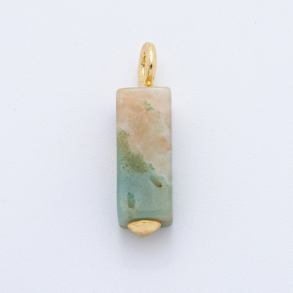 18K Gold Filled Natural Gemstone Rectangle Charm | AF787 - AF790 - DLUXCA