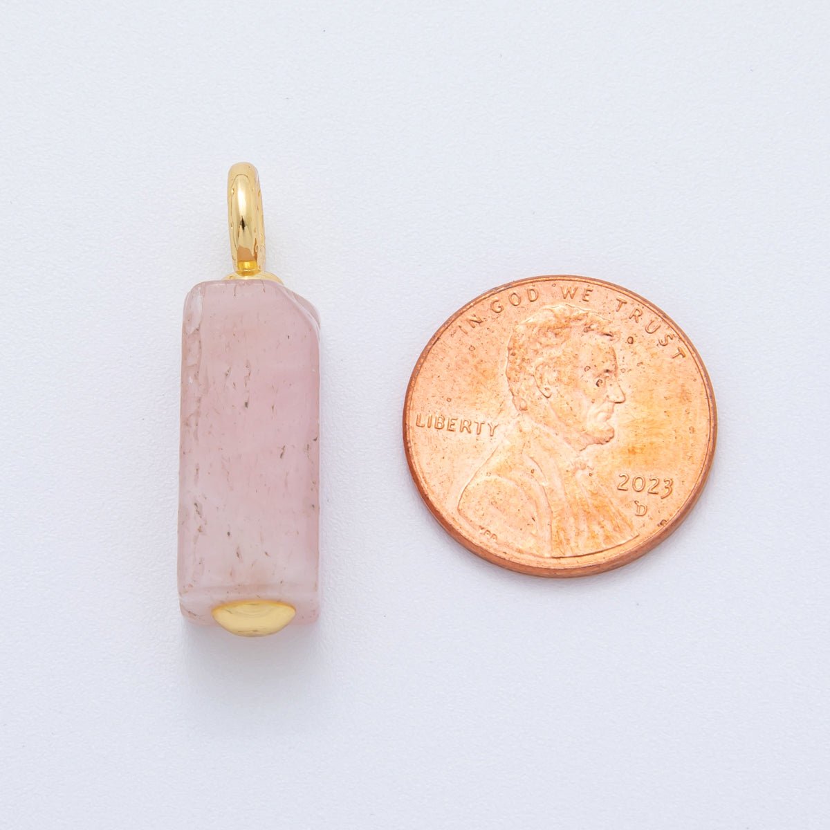 18K Gold Filled Natural Gemstone Rectangle Charm | AF787 - AF790 - DLUXCA