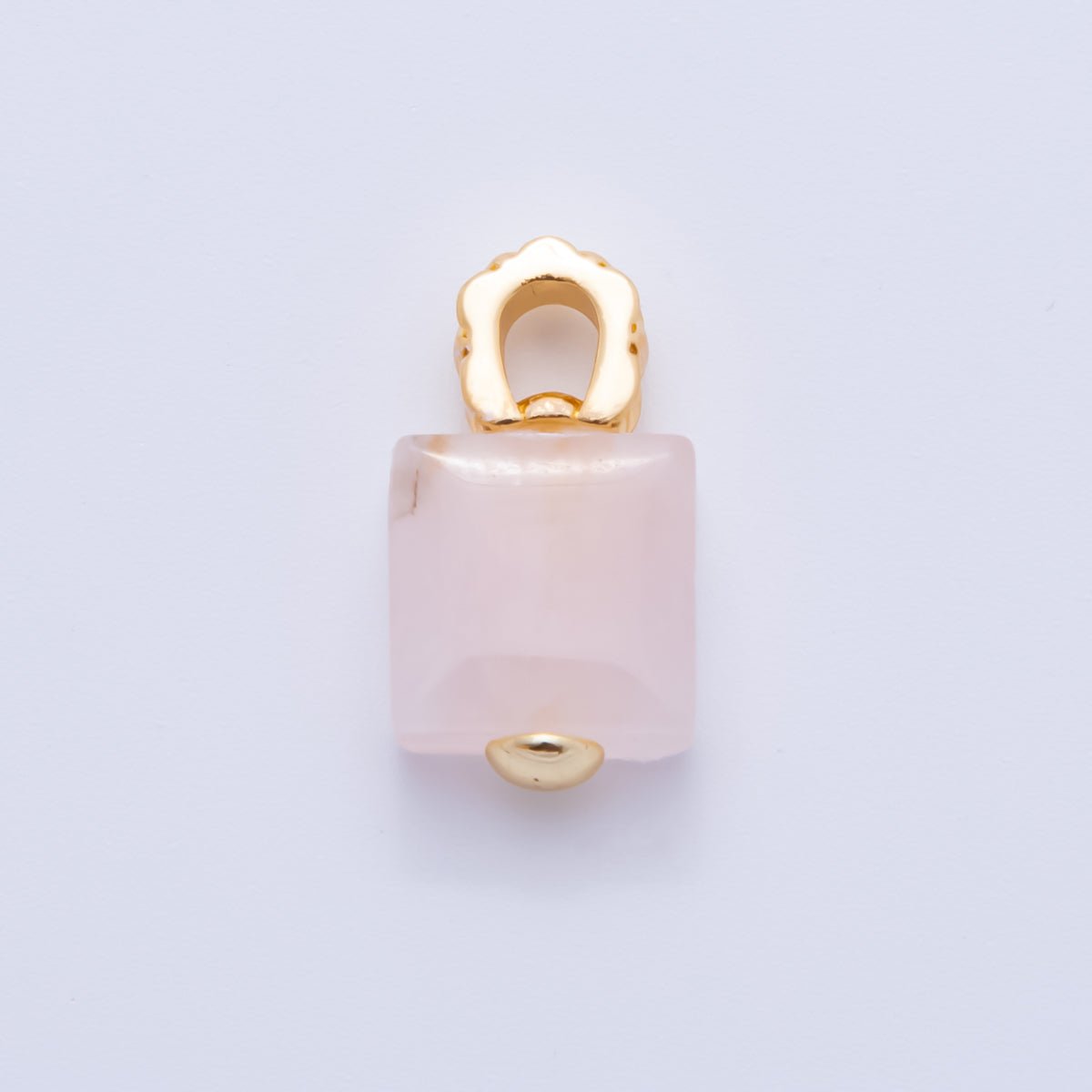 18K Gold Filled Natural Gemstone Square Quilted Drop Charm | AH819 - AH824 - DLUXCA