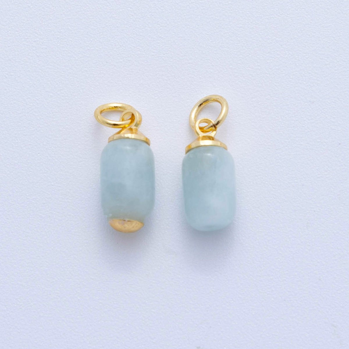 18K Gold Filled Oblong Gemstone Mini Charm | AF394 - AF402 - DLUXCA