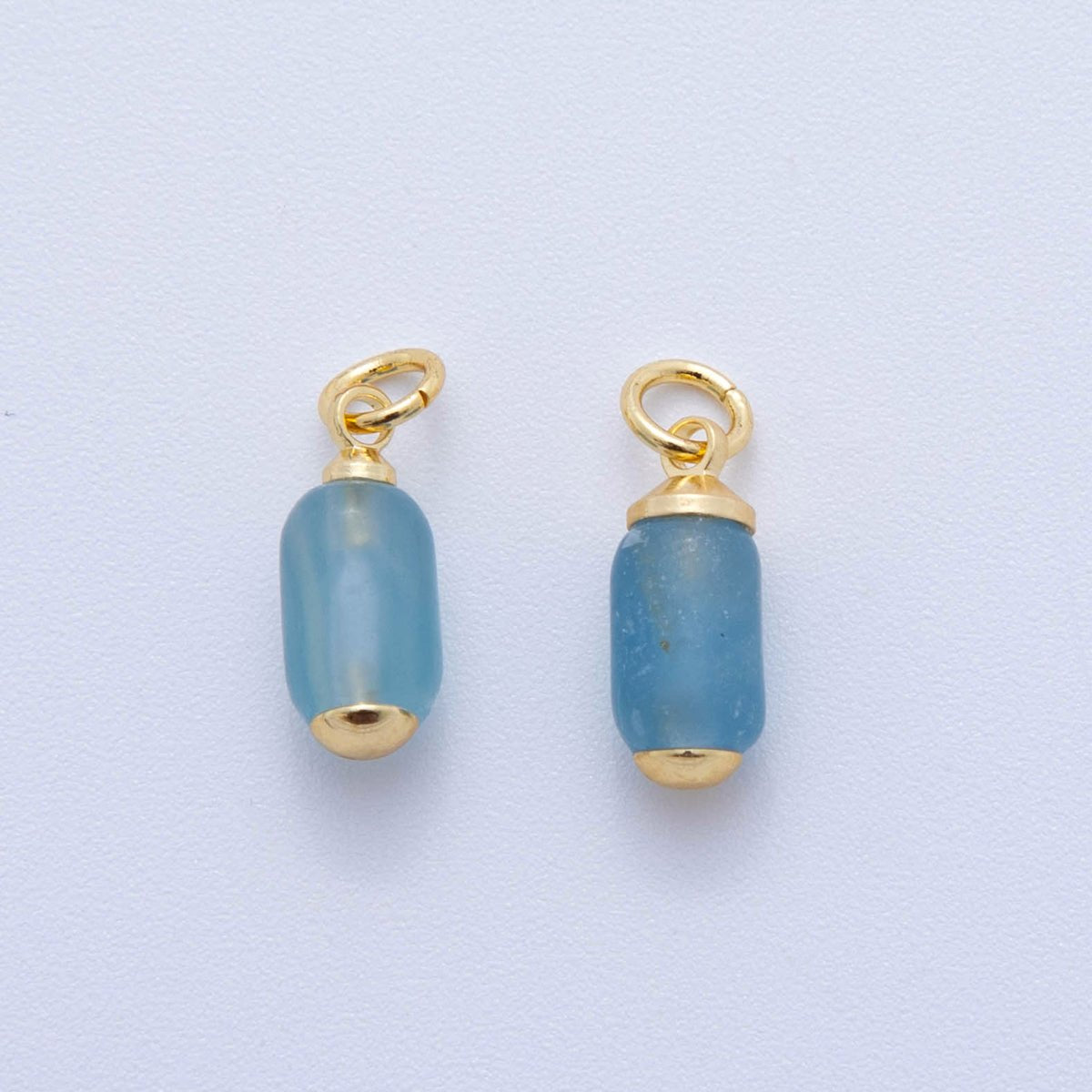 18K Gold Filled Oblong Gemstone Mini Charm | AF394 - AF402 - DLUXCA